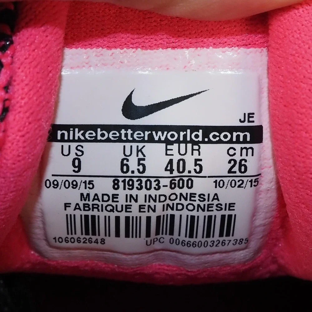 Nike Revolution 3 Performance Running Shoes Womens 9 Hyper Pink Black 819303-600